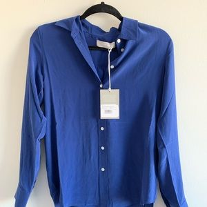 NWT Everlane Silk Relaxed Shirt 00 in ROYAL BLUE
